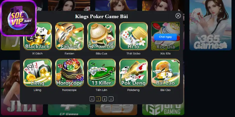 Tổng quan sảnh game bài SOCVIP